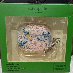 kate spade Floral AirPods Case - Light Pink with Blue, Yellow & Green Accents